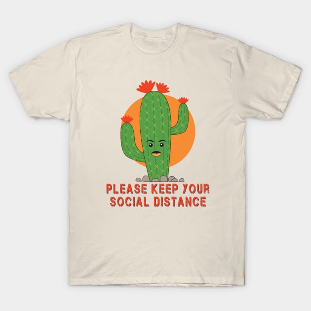 Cactus Social Distancing T-Shirt by Teeman